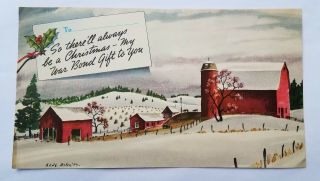 1943 Rare Wwii War Bond Christmas Card Cover - Home Front - Illustrated Gift Vtg