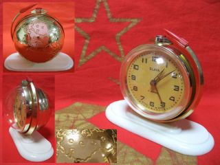 Vintage Soviet Russian Alarm Clock Slava Rocket 1stman Flight Space Gagarin Ussr