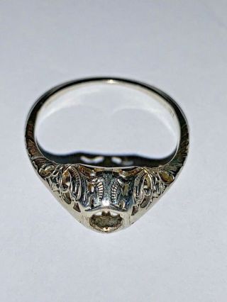Fine 18k Antique Vintage Art Deco Filigree Engagement Ring Setting - No Stone