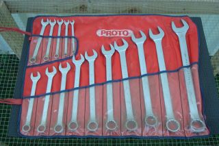 Vintage Proto Combination Wrench Set 15 Piece Sae 5/16 " To 1 - 1/4 " Made In Usa