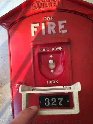 Antique Vintage Gamewell Fire Alarm Pull Box Firefighter Man cave Cool 2