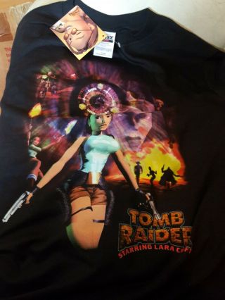 Vintage Lara Croft T Shirt Size Large Tomb Raider Video Game Nwt