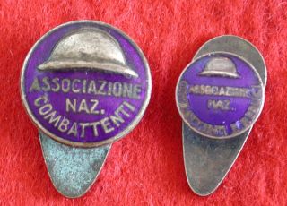 Fascist Enamelled Badges (2) Associazione Nazionale Combattenti E Reduci Adrian