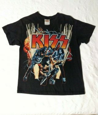 Vtg Kiss Tour T Shirt 2003 - 2004 Tour Kiss Make Up Front Tour Dates Back Sz M