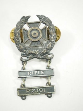U.  S.  Military Qualification Medal With Two Bars Pistol,  & Rifle