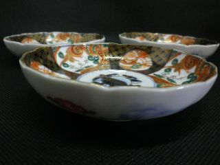 Real Japanese antique IMARI porcelain dish/plate 3sets EDO About 150 years ago 2