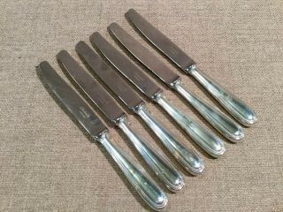 Perles By Christofle Silverplate Group Of 6 Dessert Knives 7.  75 "