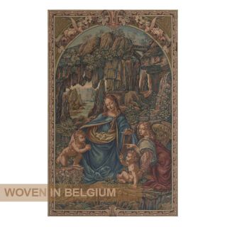 St Mother Mary Religious Tapestry Wall Hanging Woven Jacquard Art Belgian Small