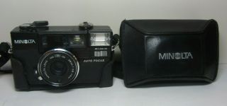 Vintage Minolta Hi - Matic Af2 35mm Point & Shoot Camera Japan W/ Case Great