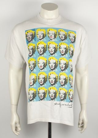 Vtg 1993 Teneues Andy Warhol Marilyn Monroe Printed T Shirt Tee White Size Xl