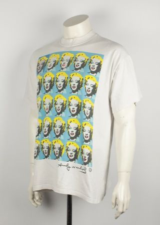 Vtg 1993 teNeues Andy Warhol Marilyn Monroe Printed T Shirt Tee White Size XL 2