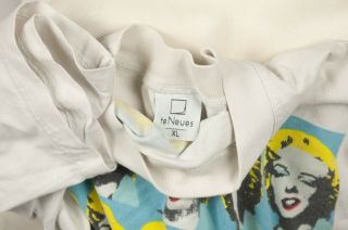 Vtg 1993 teNeues Andy Warhol Marilyn Monroe Printed T Shirt Tee White Size XL 6