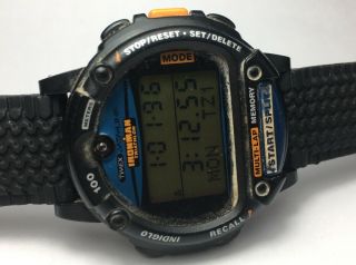 Rare Timex Ironman Triathlon Data Link Vintage Digital Watch Blue Space NASA 2