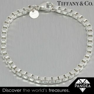Tiffany & Co.  925 Sterling Silver 4mm Venetian Box Chain Bracelet 15 Grams 6.  75 "
