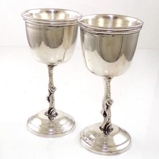 Vintage Plata Fina 900 Silver Goblet Shot Glass Chalice Cup Set