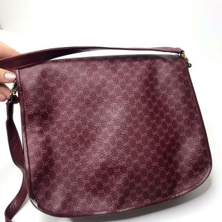 GUCCI Vintage 80 ' s Rare Maroon Foldover Logo Crossbody Purse 5