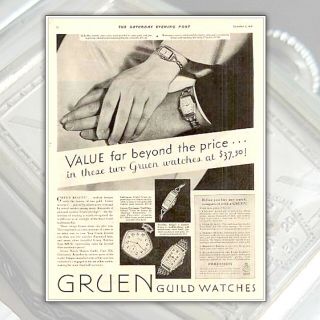 Rare Vintage 1931 Gruen Men’s Art Deco Watch - 325 - 113 12