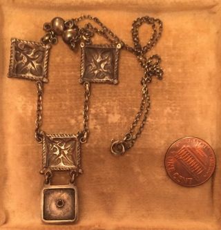 Edwardian sterling silver enamel arts and crafts necklace pendant 5
