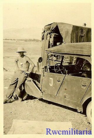Best Wehrmacht Afrika Korps Soldier In Desert W/ Mercedes 170vk Pkw Car