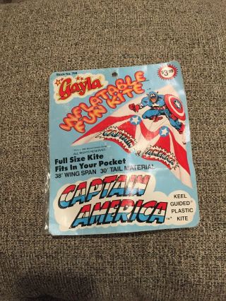 Vintage Captain America Inflatable Fun Kite 1985