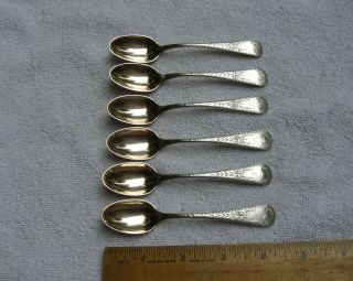 Set 6 Sterling Bright - Cut Victorian Demitasse Spoons - N.  G Wood & Son - Nr