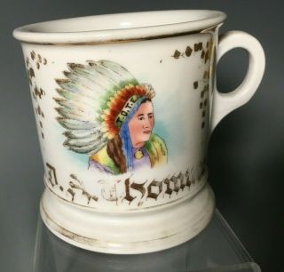 Antique Occupational Native American Shaving Mug Improved Order Of Red Men