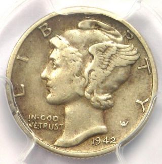 1942/1 - D Mercury Dime 10c - Pcgs Vf Details - Rare Overdate Variety Coin