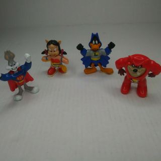 Vintage Dc Looney Tunes Heroes 4 Figure Set 1991