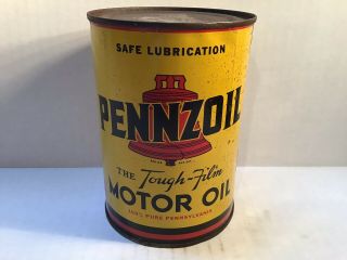 Vintage Pennzoil Oil Can handy household Owl Airplane rare Tin Mopar Ford Oilzum 4