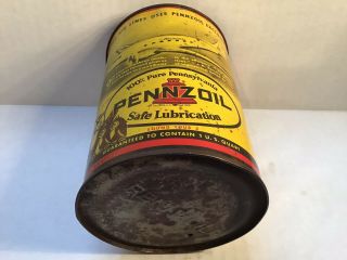 Vintage Pennzoil Oil Can handy household Owl Airplane rare Tin Mopar Ford Oilzum 8