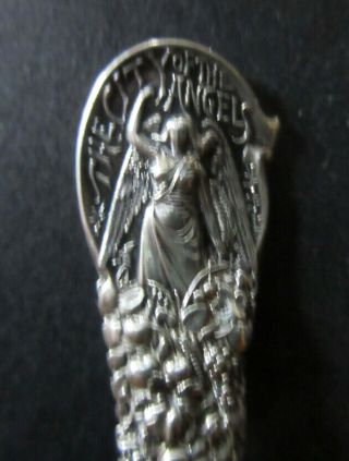 Unusual Vintage Sterling Silver Los Angeles City of Angels Souvenir Spoon 3