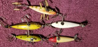 Old Vintage Wooden Minnow Lures Pflueger Sheakspeare Southbend