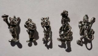 Vintage Sterling Silver Disney Mickey Mouse,  Minnie,  Goofy,  Pluto,  Charms