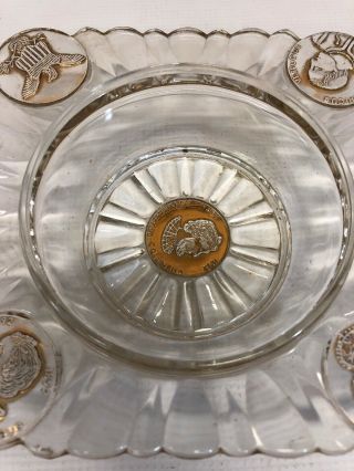 Vintage Glass Butter Dish U.  S.  Glass Company 1892 Christopher Columbus Rare 5