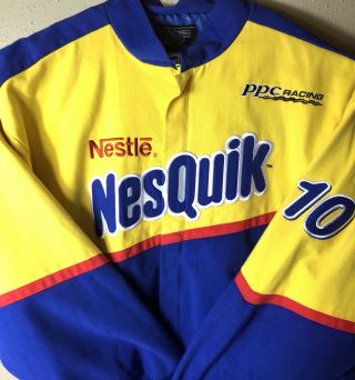 Vtg Chase Authentics Nestle Nesquik Yellow Racing Jacket Embroidered.  Size Xl