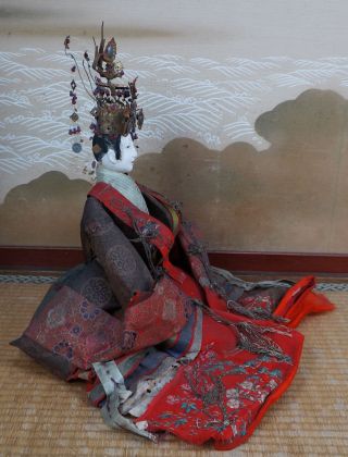Antique Japanese imperial Ningyo doll handmade craft 1880 ' s Japan craft 3