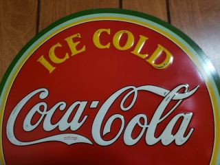 COCA COLA 1933 round sign early vintage Coke advertising 2