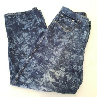 Vintage Guess By Georges Marciano Mens 34x33 Button Fly Patterned Jeans Usa Made