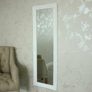 Tall Slim White Wall Mirror Shabby Vintage Chic French Ornate Bedroom Hallway