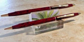 Cross Vintage Lacquered Century Classic Ballpoint Pen & Pencil Gold Usa Made