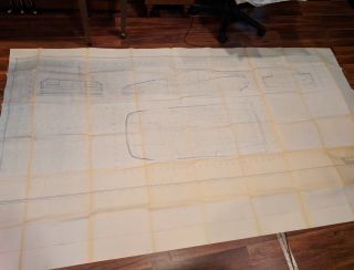 Rare Ferrari Pininfarina Testarossa Coupe Prototype Blueprint Poster