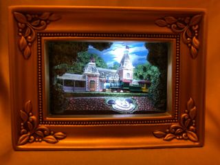 Disney Gallery Of Light Disneyland Main Street Train Station By Olszewski - Rare