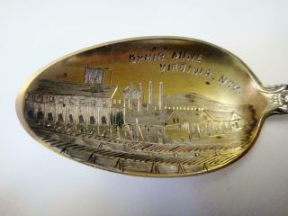 1890s Sterling Silver Souvenir Spoon,  Ophir Mine,  Virginia,  Nevada,  Towle.