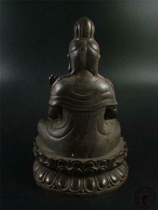 Very Large Old Chinese Tibet Bronze Made Tibetan Kwanyin Statue in Meditation 3