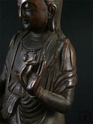 Very Large Old Chinese Tibet Bronze Made Tibetan Kwanyin Statue in Meditation 6