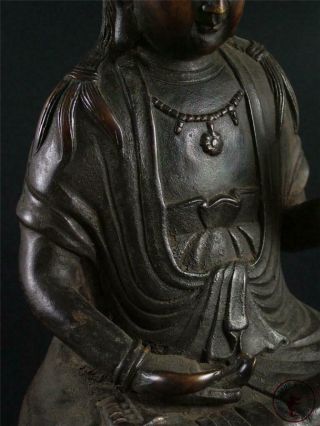 Very Large Old Chinese Tibet Bronze Made Tibetan Kwanyin Statue in Meditation 7