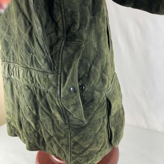 Polo Ralph Lauren Green Suede Leather Jacket Coat VTG Hunting Quilted XL $1800 10