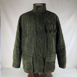 Polo Ralph Lauren Green Suede Leather Jacket Coat VTG Hunting Quilted XL $1800 2