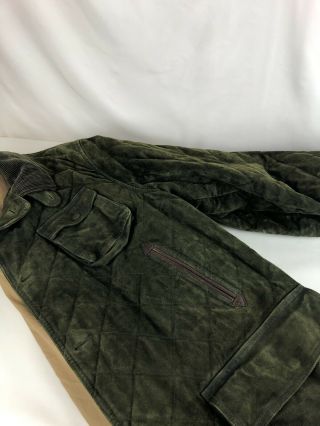 Polo Ralph Lauren Green Suede Leather Jacket Coat VTG Hunting Quilted XL $1800 9