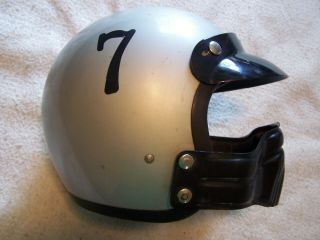 1970 Bell Magnum 7 1/2 " Motocross Racing Helmet,  Face Guard 7